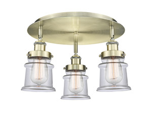 Canton - 3 Light - 17 inch - Antique Brass - Flush Mount (916-3C-AB-G182S)