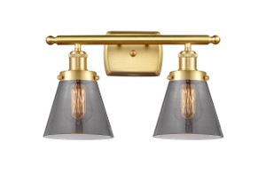 Cone - 2 Light - 16 inch - Satin Gold - Bath Vanity Light (916-2W-SG-G63)