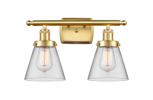 Cone - 2 Light - 16 inch - Satin Gold - Bath Vanity Light (916-2W-SG-G62)