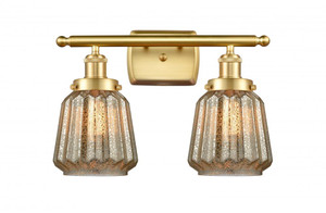 Chatham - 2 Light - 16 inch - Satin Gold - Bath Vanity Light (916-2W-SG-G146)