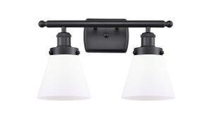 Cone - 2 Light - 16 inch - Matte Black - Bath Vanity Light (916-2W-BK-G61) Cone - 2 Light - 16 inch - Matte Black - Bath Vanity Light (916-2W-BK-G61)