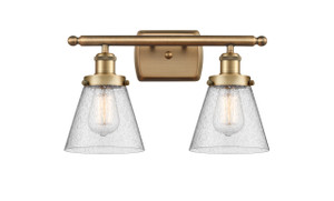 Cone - 2 Light - 16 inch - Brushed Brass - Bath Vanity Light (916-2W-BB-G64) Cone - 2 Light - 16 inch - Brushed Brass - Bath Vanity Light (916-2W-BB-G64)