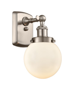 Beacon - 1 Light - 6 inch - Brushed Satin Nickel - Sconce (916-1W-SN-G201-6)