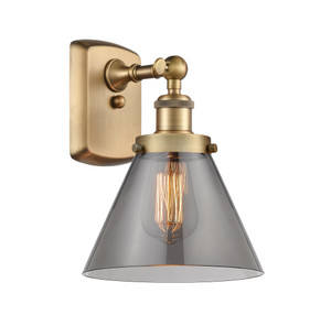 Cone - 1 Light - 8 inch - Brushed Brass - Sconce (916-1W-BB-G43-LED)