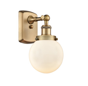 Beacon - 1 Light - 6 inch - Brushed Brass - Sconce (916-1W-BB-G201-6-LED)