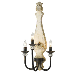 Brigette 3 Light Sconce In Antique Black Iron (0874-3W ABI)