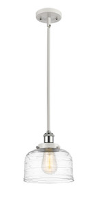 Bell - 1 Light - 8 inch - White Polished Chrome - Mini Pendant (916-1S-WPC-G713-LED)