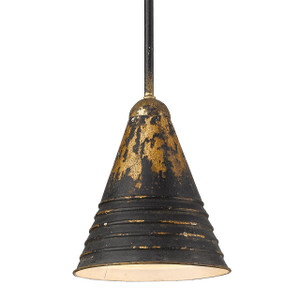 Hardy 1 Light Pendant, Antique Black Iron W/ Matching Iron Shade(s) (0882-S ABI)
