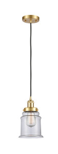 Canton - 1 Light - 6 inch - Satin Gold - Cord hung - Mini Pendant (916-1P-SG-G182)