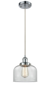 Bell - 1 Light - 8 inch - Polished Chrome - Cord hung - Mini Pendant (916-1P-PC-G72-LED)
