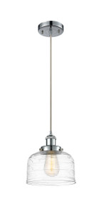 Bell - 1 Light - 8 inch - Polished Chrome - Cord hung - Mini Pendant (916-1P-PC-G713-LED)