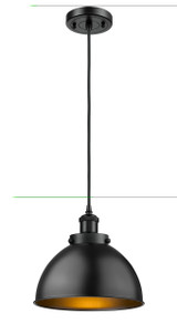 Derby - 1 Light - 10 inch - Matte Black - Cord hung - Mini Pendant (916-1P-BK-MFD-10-BK-LED)