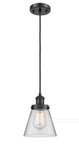 Cone - 1 Light - 6 inch - Matte Black - Cord hung - Mini Pendant (916-1P-BK-G62-LED)