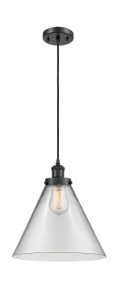 Cone - 1 Light - 12 inch - Matte Black - Cord hung - Mini Pendant (916-1P-BK-G42-L-LED)