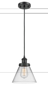 Cone - 1 Light - 8 inch - Matte Black - Cord hung - Mini Pendant (916-1P-BK-G42-LED)