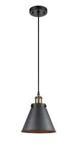 Appalachian - 1 Light - 8 inch - Black Antique Brass - Cord hung - Mini Pendant (916-1P-BAB-M13-BK-LED) Appalachian - 1 Light - 8 inch - Black Antique Brass - Cord hung - Mini Pendant (916-1P-BAB-M13-BK-LED)