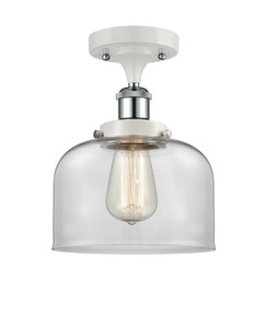 Bell - 1 Light - 8 inch - White Polished Chrome - Semi-Flush Mount (916-1C-WPC-G72-LED)