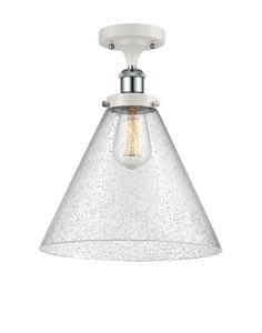 Cone - 1 Light - 12 inch - White Polished Chrome - Semi-Flush Mount (916-1C-WPC-G44-L-LED)