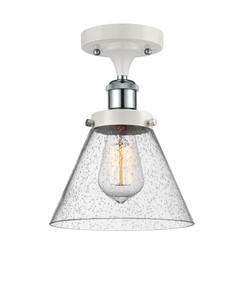 Cone - 1 Light - 8 inch - White Polished Chrome - Semi-Flush Mount (916-1C-WPC-G44)