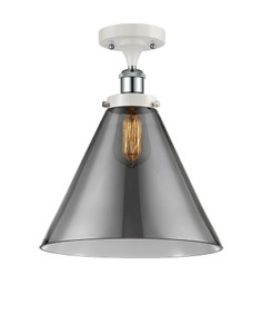 Cone - 1 Light - 12 inch - White Polished Chrome - Semi-Flush Mount (916-1C-WPC-G43-L)