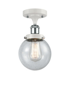 Beacon - 1 Light - 6 inch - White Polished Chrome - Semi-Flush Mount (916-1C-WPC-G204-6-LED)