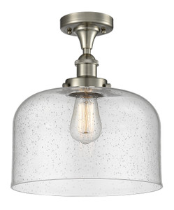 Bell - 1 Light - 12 inch - Brushed Satin Nickel - Semi-Flush Mount (916-1C-SN-G74-L-LED)