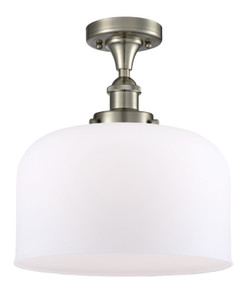 Bell - 1 Light - 12 inch - Brushed Satin Nickel - Semi-Flush Mount (916-1C-SN-G71-L)