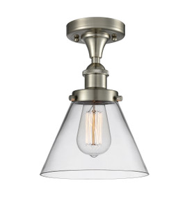 Cone - 1 Light - 8 inch - Brushed Satin Nickel - Semi-Flush Mount (916-1C-SN-G42-LED)