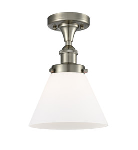 Cone - 1 Light - 8 inch - Brushed Satin Nickel - Semi-Flush Mount (916-1C-SN-G41-LED)