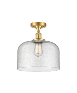 Bell - 1 Light - 12 inch - Satin Gold - Semi-Flush Mount (916-1C-SG-G74-L)