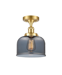 Bell - 1 Light - 8 inch - Satin Gold - Semi-Flush Mount (916-1C-SG-G73)