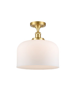 Bell - 1 Light - 12 inch - Satin Gold - Semi-Flush Mount (916-1C-SG-G71-L)