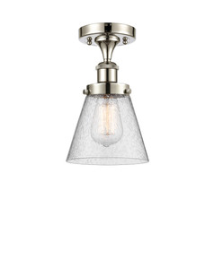 Cone - 1 Light - 6 inch - Polished Nickel - Semi-Flush Mount (916-1C-PN-G64-LED)
