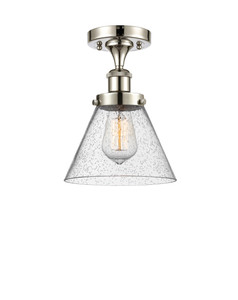 Cone - 1 Light - 8 inch - Polished Nickel - Semi-Flush Mount (916-1C-PN-G44)