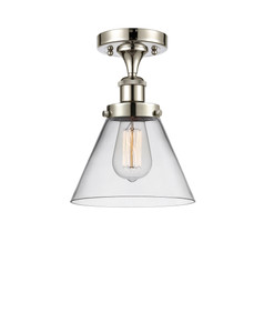 Cone - 1 Light - 8 inch - Polished Nickel - Semi-Flush Mount (916-1C-PN-G42)