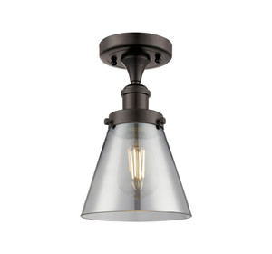 Cone - 1 Light - 6 inch - Oil Rubbed Bronze - Semi-Flush Mount (916-1C-OB-G63-LED)