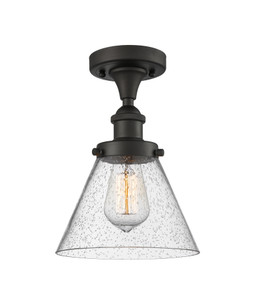 Cone - 1 Light - 8 inch - Oil Rubbed Bronze - Semi-Flush Mount (916-1C-OB-G44-LED)