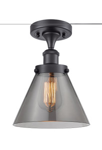 Cone - 1 Light - 8 inch - Matte Black - Semi-Flush Mount (916-1C-BK-G43-LED)