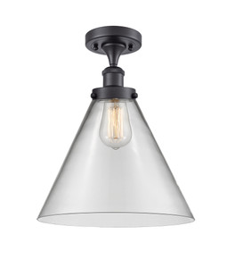 Cone - 1 Light - 12 inch - Matte Black - Semi-Flush Mount (916-1C-BK-G42-L)