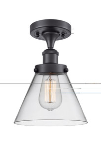 Cone - 1 Light - 8 inch - Matte Black - Semi-Flush Mount (916-1C-BK-G42-LED)
