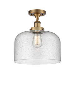 Bell - 1 Light - 12 inch - Brushed Brass - Semi-Flush Mount (916-1C-BB-G74-L)
