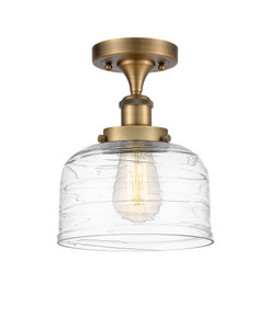 Bell - 1 Light - 8 inch - Brushed Brass - Semi-Flush Mount (916-1C-BB-G713-LED)