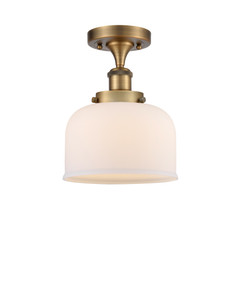 Bell - 1 Light - 8 inch - Brushed Brass - Semi-Flush Mount (916-1C-BB-G71-LED)