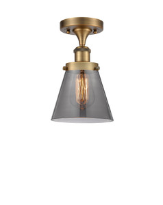 Cone - 1 Light - 6 inch - Brushed Brass - Semi-Flush Mount (916-1C-BB-G63)