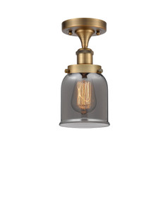 Bell - 1 Light - 5 inch - Brushed Brass - Semi-Flush Mount (916-1C-BB-G53-LED)