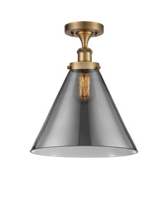 Cone - 1 Light - 12 inch - Brushed Brass - Semi-Flush Mount (916-1C-BB-G43-L-LED)