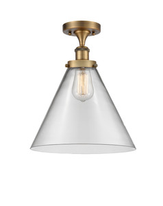 Cone - 1 Light - 12 inch - Brushed Brass - Semi-Flush Mount (916-1C-BB-G42-L)