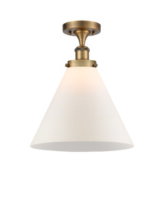 Cone - 1 Light - 12 inch - Brushed Brass - Semi-Flush Mount (916-1C-BB-G41-L)