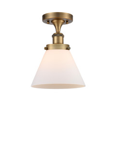 Cone - 1 Light - 8 inch - Brushed Brass - Semi-Flush Mount (916-1C-BB-G41-LED)