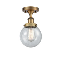 Beacon - 1 Light - 6 inch - Brushed Brass - Semi-Flush Mount (916-1C-BB-G204-6-LED)